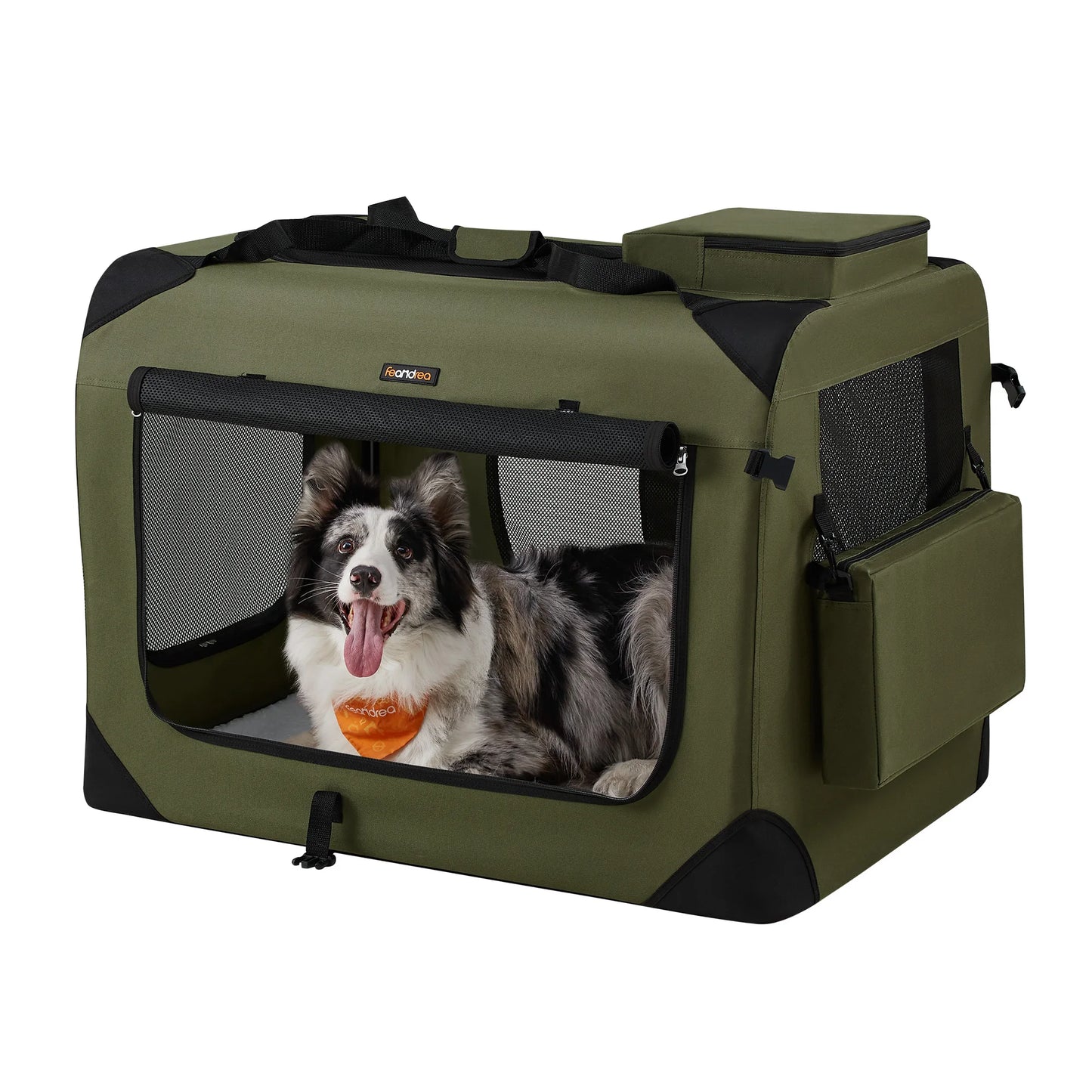 Feandrea 36 Inches Collapsible Soft Dog Crate, Portable Travel Dog Crate for Indoor and Outdoor Use, Dog Carrier Kennel