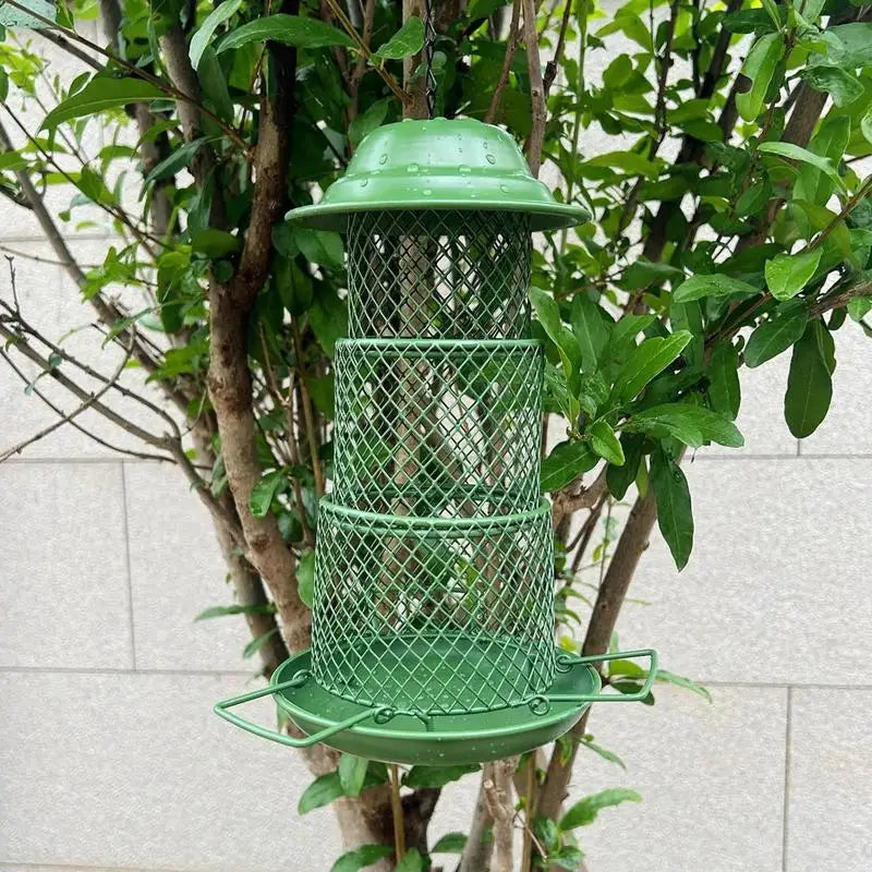 Metal Bird Feeder 3-Layer Retractable Metal Bird House Large Capacity 360 Degree Feeding Bird Feeders For Garden Yard Outdoor